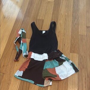 SHEIN Black and White Sleeveless Sundress Casual